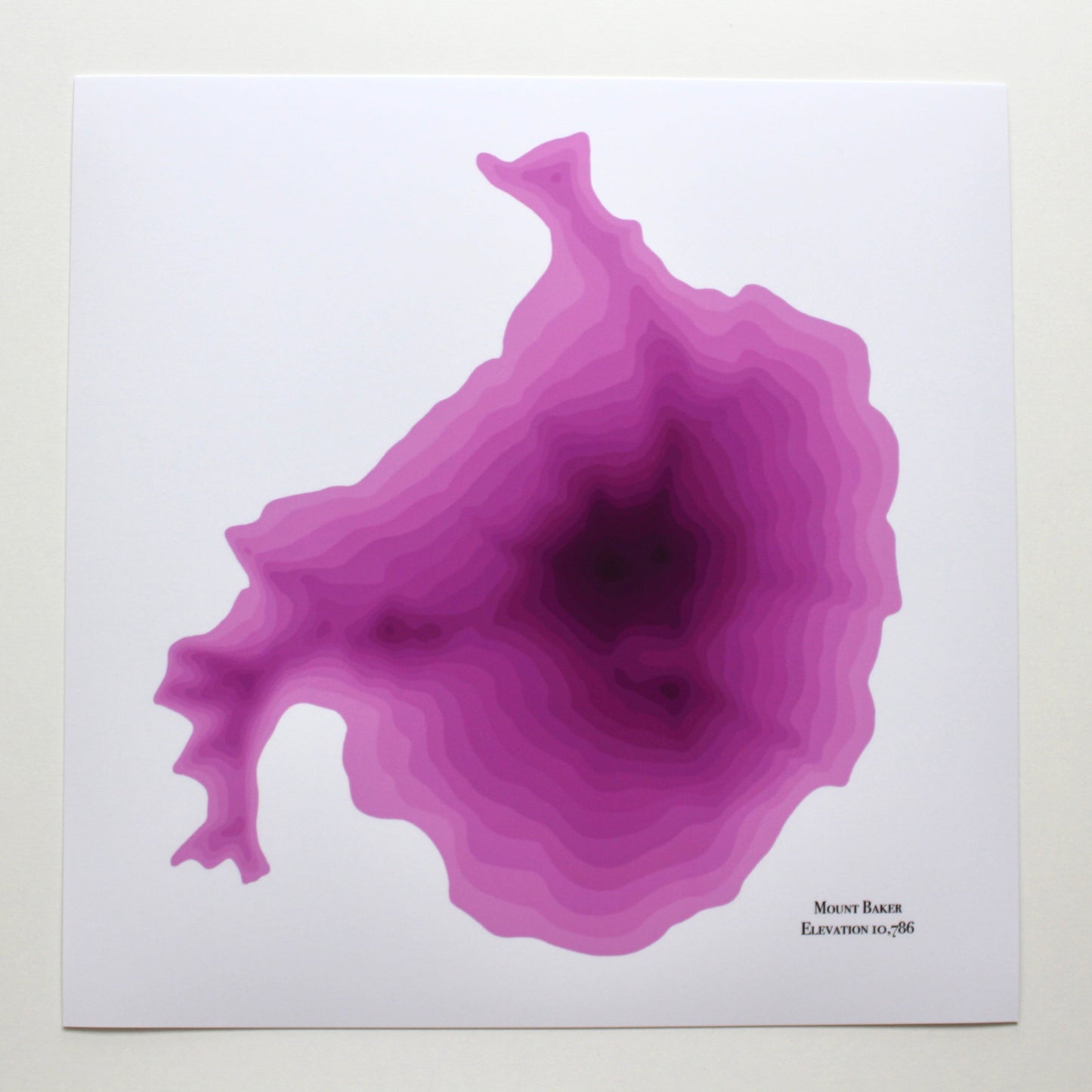 Mt Baker Abstract Topography (Pink)