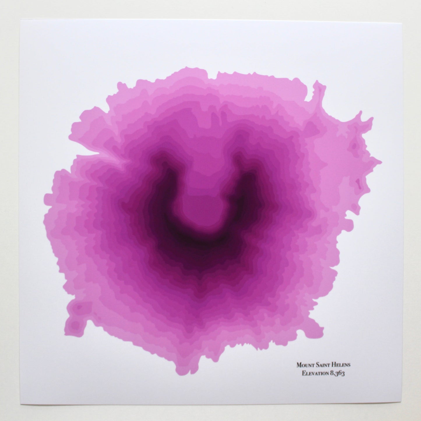 Mt St Helens Abstract Topography (Pink)