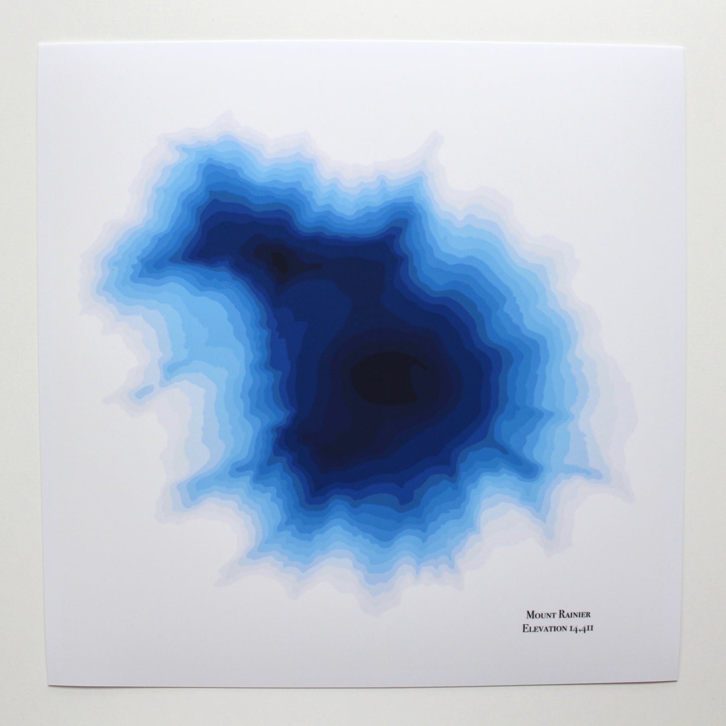 Mt Rainier Abstract Topography (Blue)