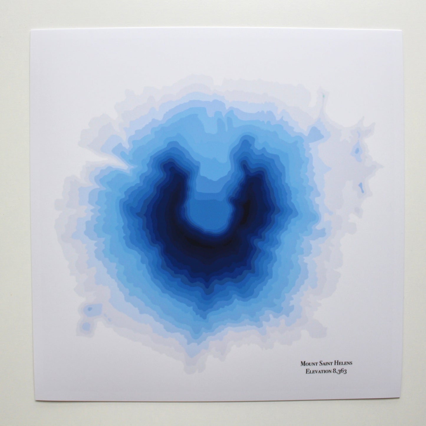 Mt St Helens Abstract Topography (Blue)