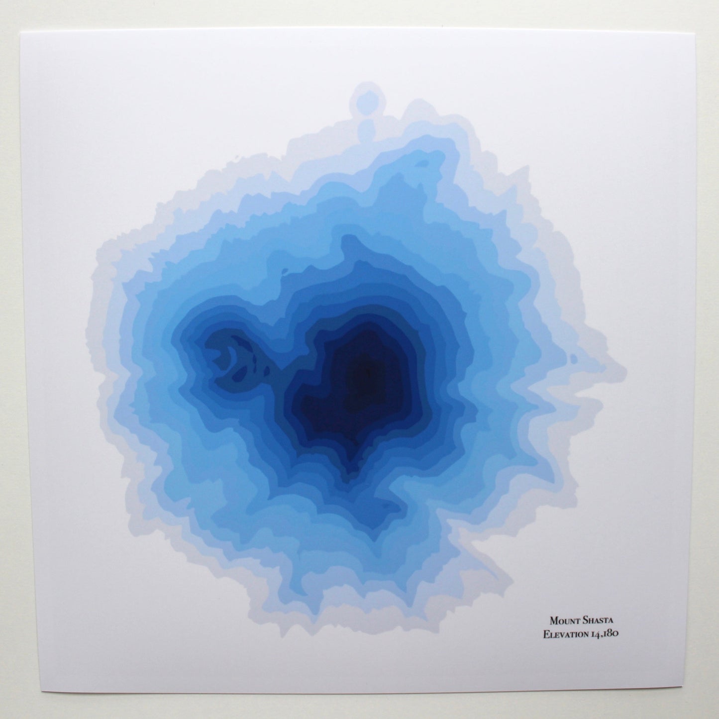 Mt Shasta Abstract Topography (Blue)