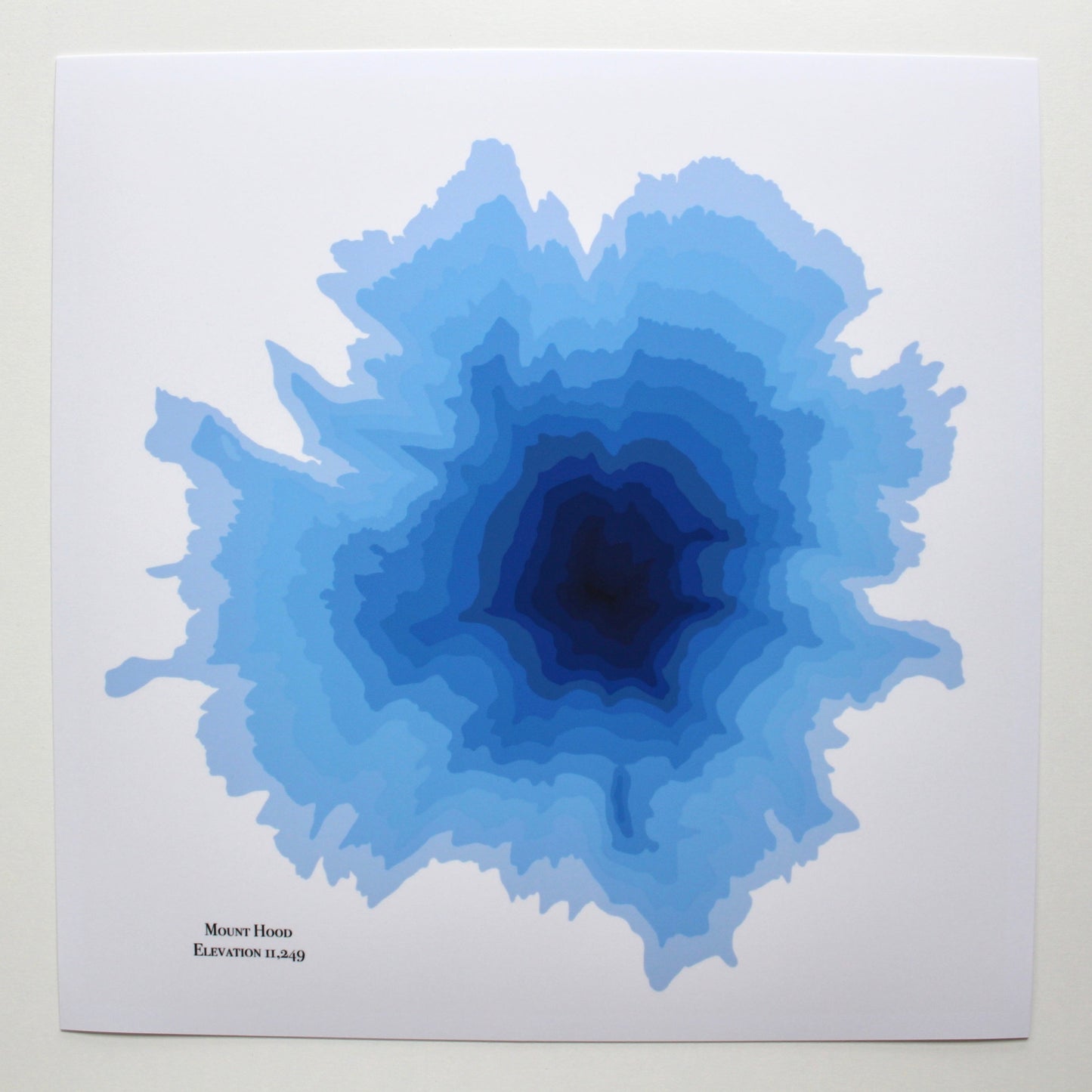 Mt Hood Abstract Topography (Blue)