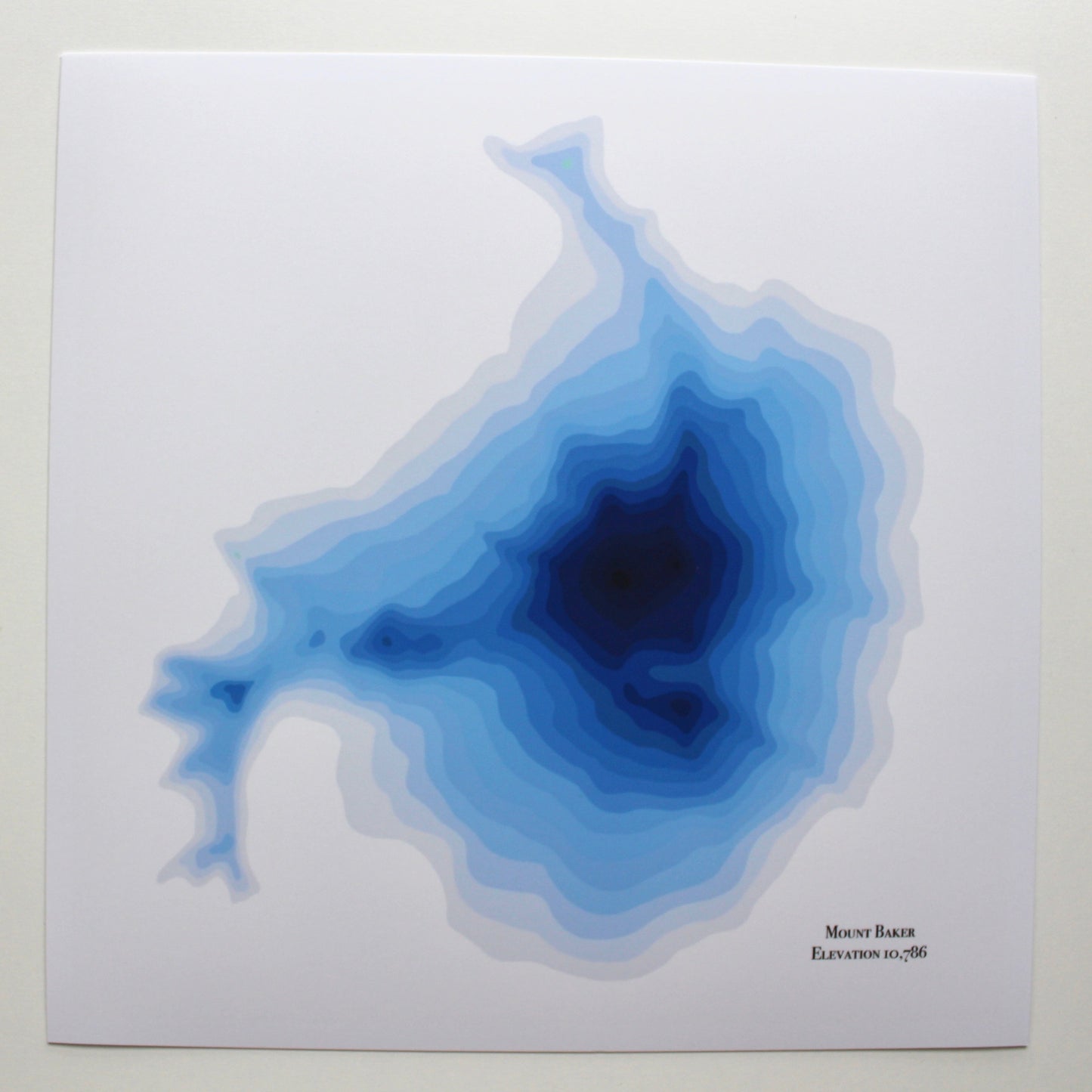 Mt Baker Abstract Topography (Blue)