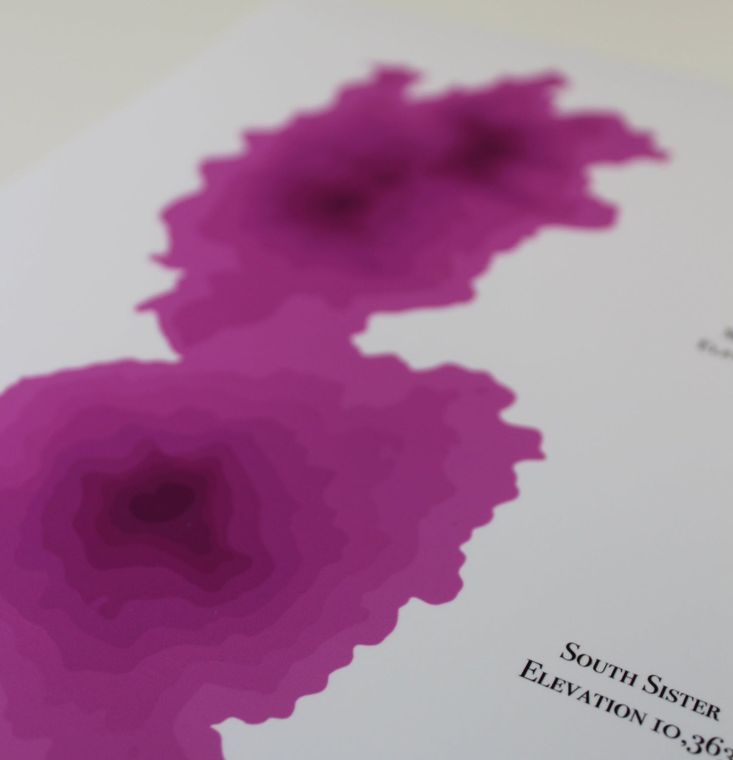 Three Sisters Abstract Topography Print (Pink)